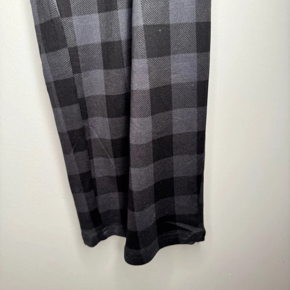 NWT Perry Ellis Portfolio Deluxe Touch Black Gray Plaid Pajama Lounge Pants L - Picture 7 of 9